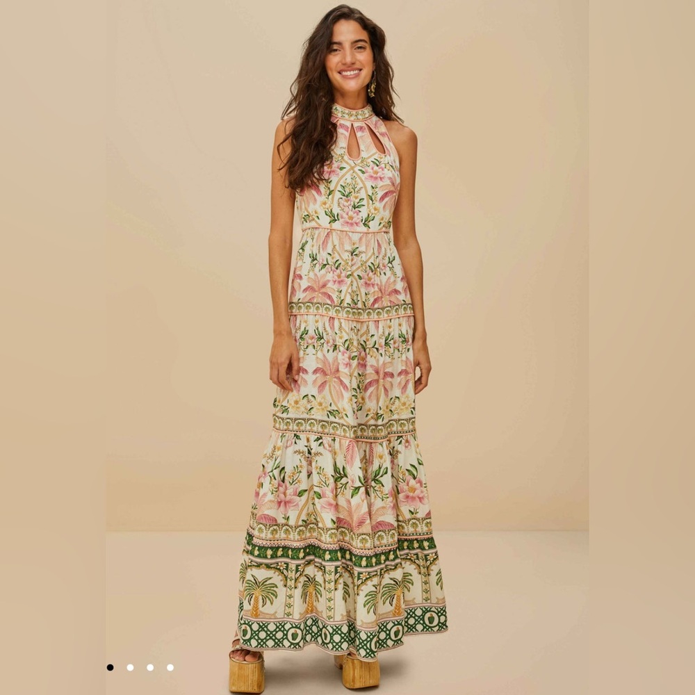 FARM Rio Off-White Palm Dream Lenzing™ Ecovero™ Euroflax™ Maxi Dress
